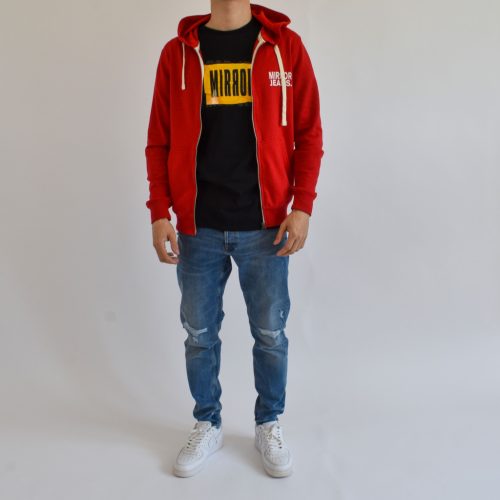 Mirror 0001 férfi kapucnis cipzáras felső