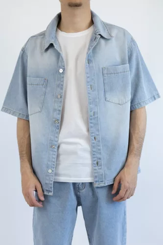 mirror leeyo - denim férfi ing