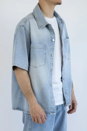 mirror leeyo - denim férfi ing