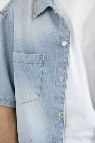 mirror leeyo - denim férfi ing